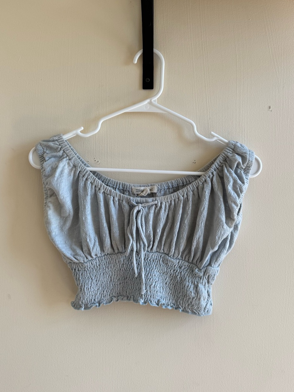 Billabong Light Blue Smocked Crop Top